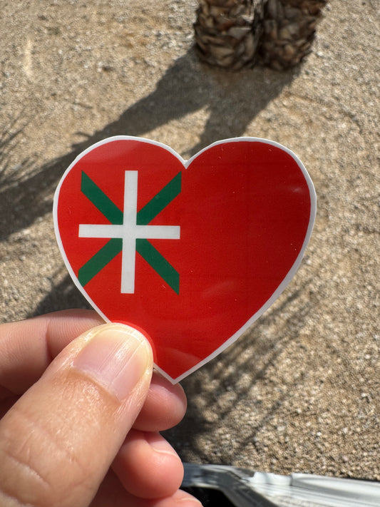 Autocollant  COEUR BASQUE  6,04cm x 5,93 cm