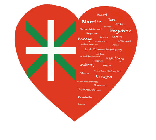 Autocollant  « COEUR BASQUE » 12cm x 12cm