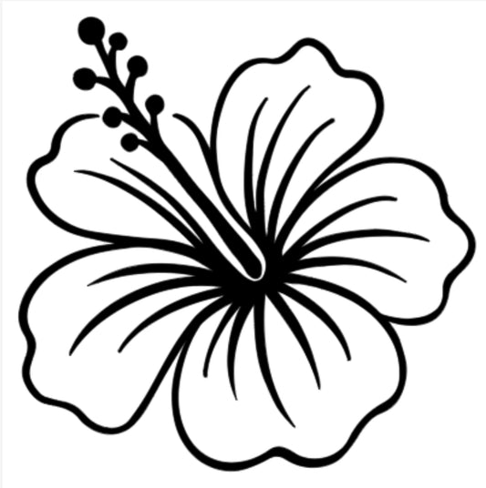 Sticker vinyl FLEUR D’HIBISCUS 15,3cm X 15,24 cm